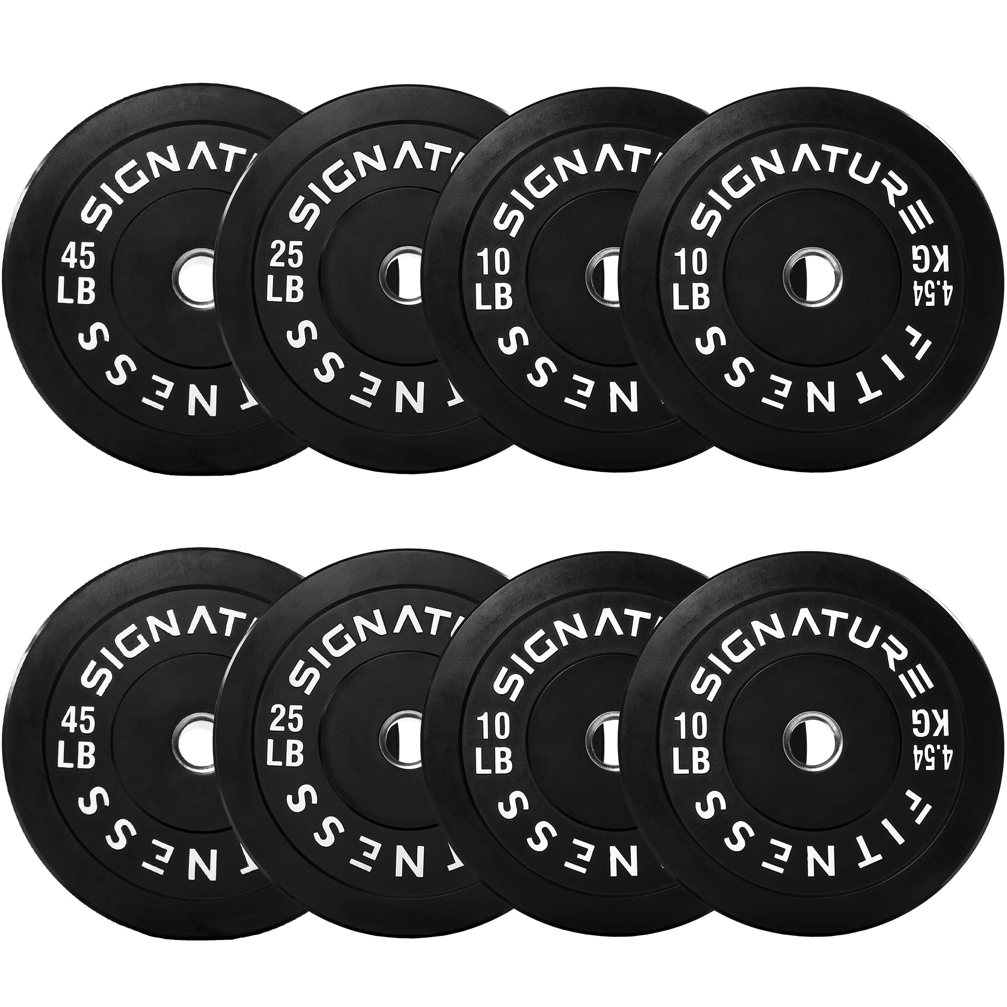 fitvids 2-inch olympic rubber weight plates sets, bumper plates set with barbell for strength training, 180-390 lbs multiple options