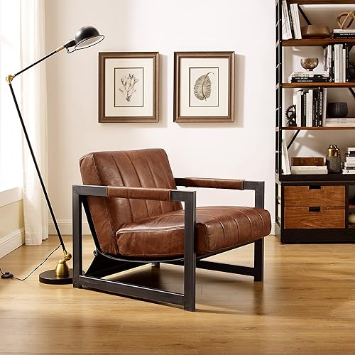 Miniatura 93 de Art Leon Juego de 2 sillas de acento de piel sintética moderna de mediados de siglo, silla de salón con patas de metal negro, color negro