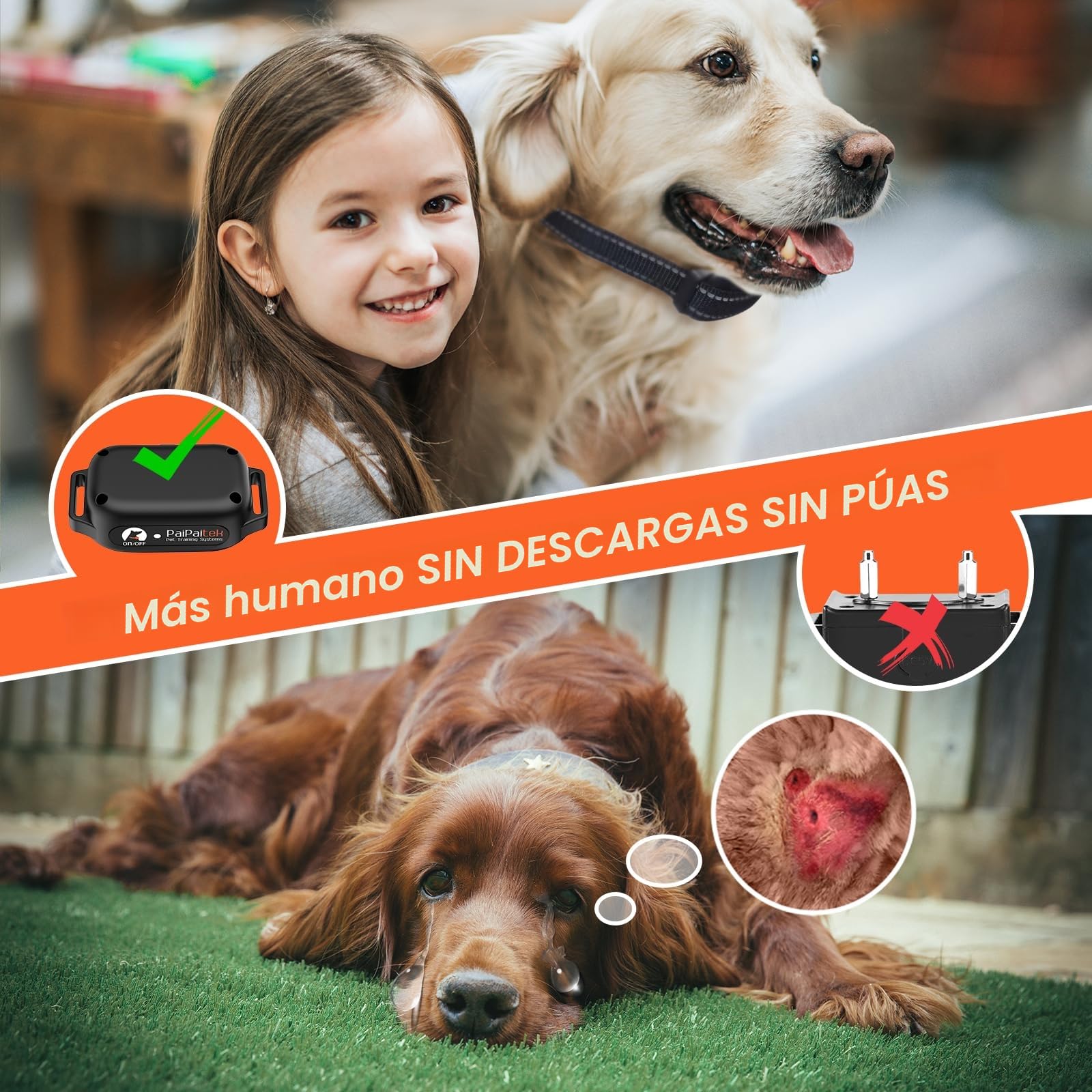 Collar de Entrenamiento para Perros descargas eléctricas con Alcance Remoto de 3300 pies, Collar para Perros con vibración Fuerte y pitido