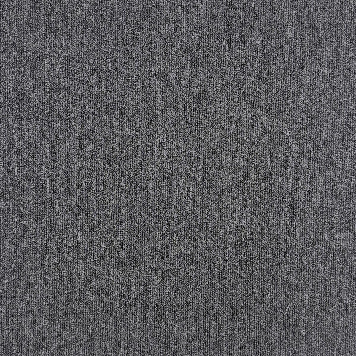 Storm Grey 5mm Loop Pile Bitumen Backed Luxury Carpet Tile for Home & Commercial Use, 20 Tiles per Pack, Suitable for underfloor Heating