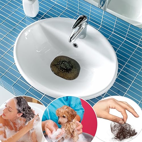 Miniatura 24 de Recolector de cabello cuadrado con ventosas para desagüe, tapón de silicona para ducha, fuerte adhesión, fácil de instalar para baño, tina y cocina