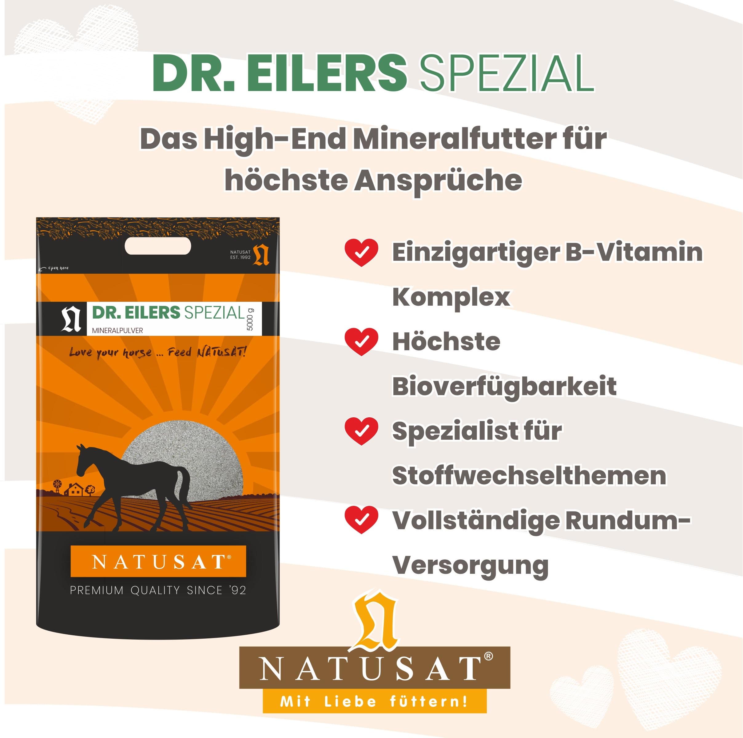 Natusat Dr. Eilers - Polvere speciale – KPU, PSSM cavalli, metabolismo, cibo per cavalli, cibo minerale, 5 kg