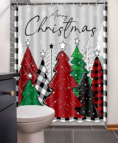 Miniatura 7 de Happynow Juego de cortinas de ducha navideñas para baño