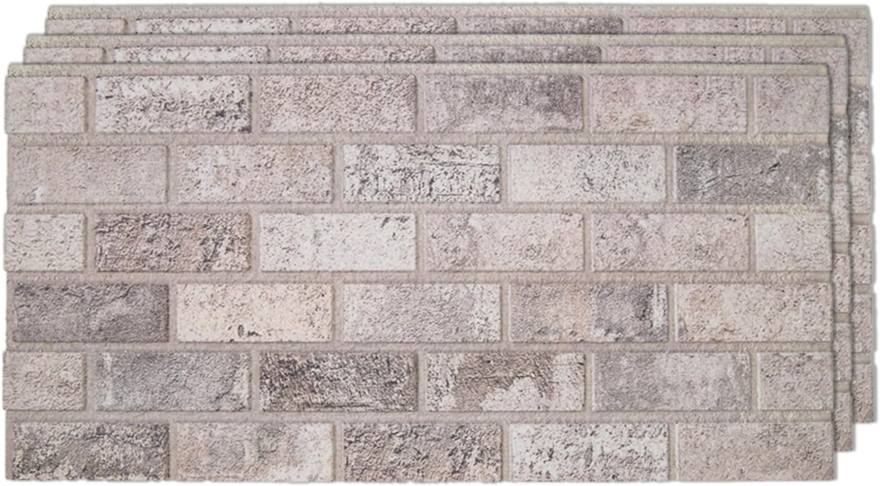 IZODEKOR 3D Brick Effect Wall Panels - Faux Brick Paneling for Living Room, Kitchen, Bathroom and More | Beige Dream - Pack of 3 Covers 16 sq ft