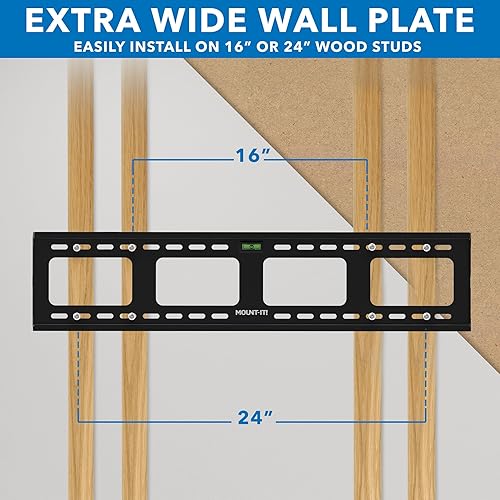 Miniatura 7 de Mount-It! Soporte de pared para TV de perfil bajo  Soporte ultradelgado para televisores de 43 a 90 pulgadas  Inclinación hacia abajo para