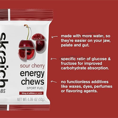 Miniatura 37 de Skratch Labs Energy Chews | Gomitas para correr, ciclismo y rendimiento deportivo | Alternativa de gel | Uva (paquete de 10) | Sin gluten, vegano