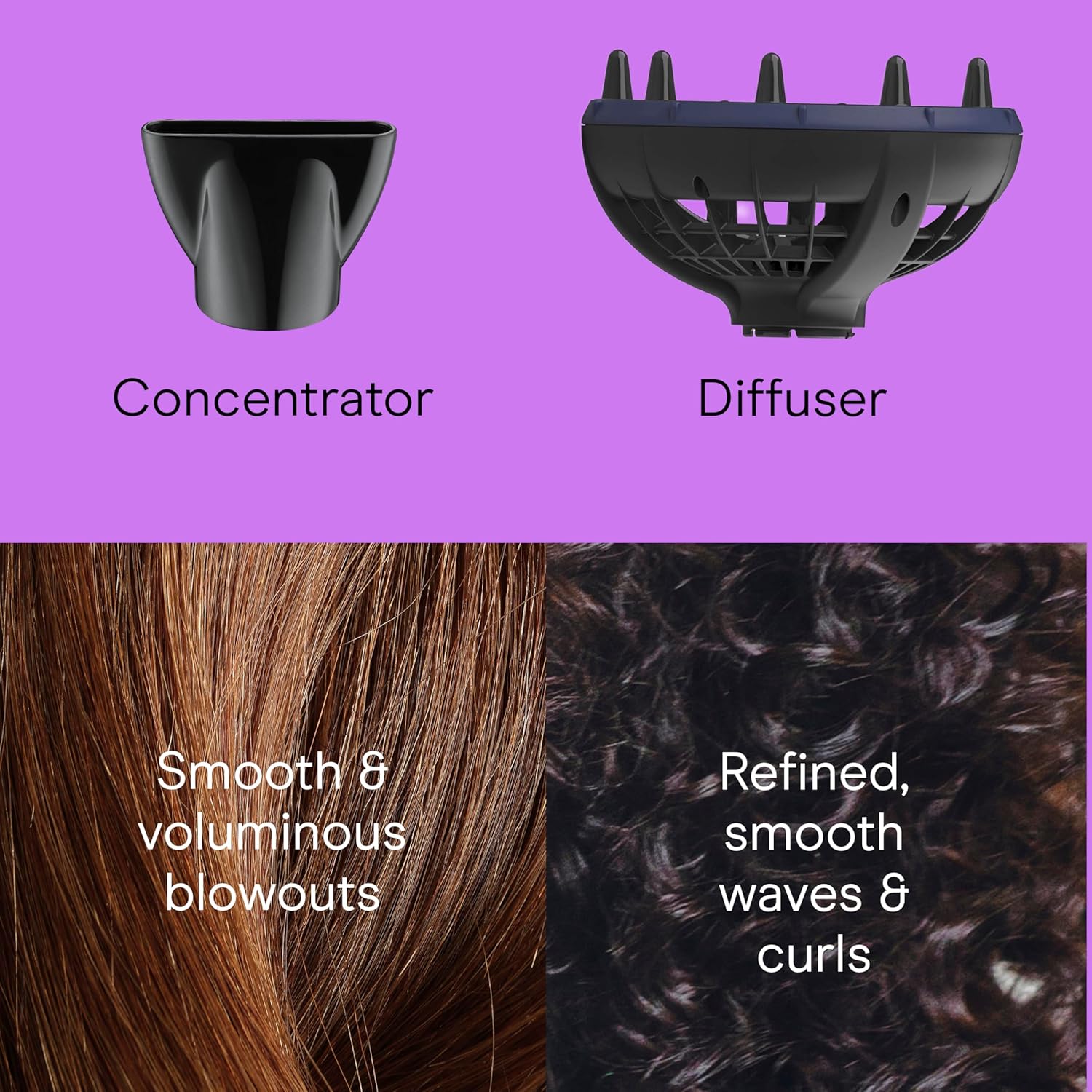 INFINITI PRO CONAIR Hair Dryer with Innovative Diffuser, Enhances Curls and Waves While Reducing Frizz, Dark Blue