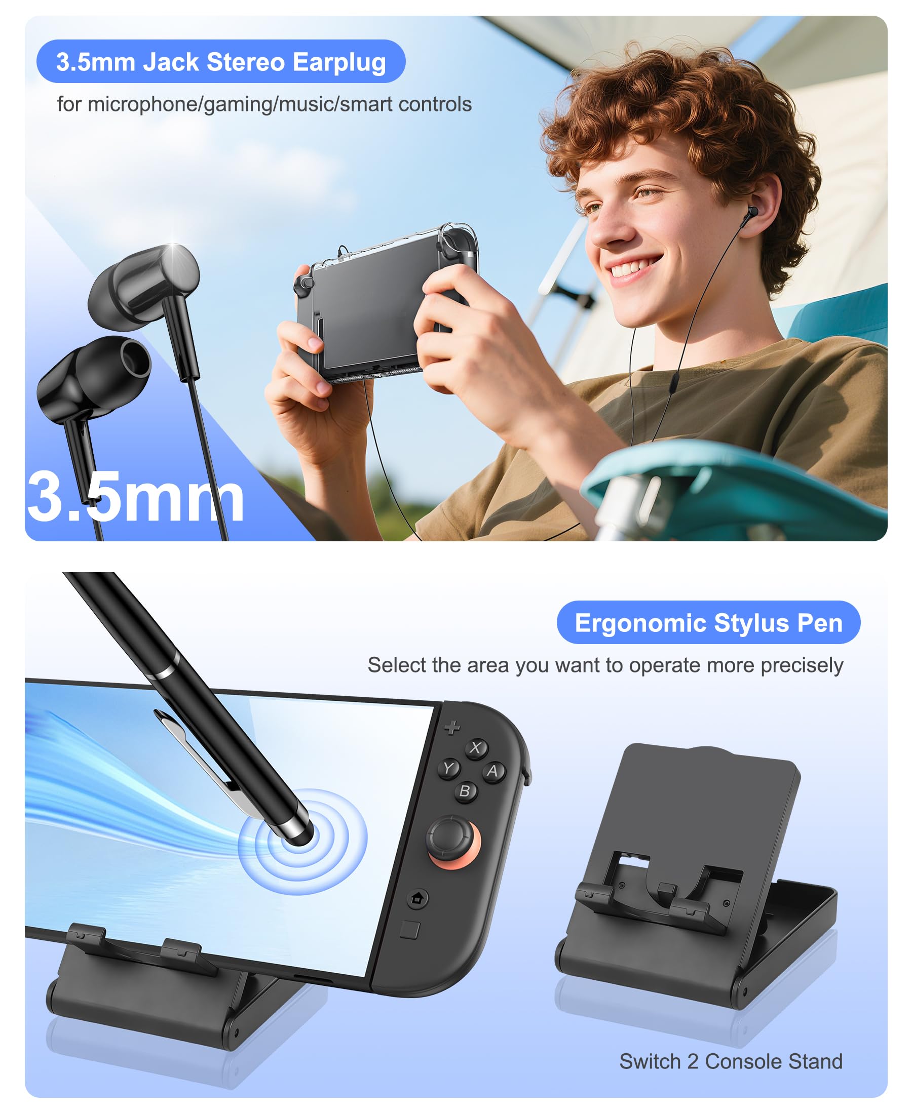 Switch 2 Accessories Bundle Kit for Nintendo Switch 2, Carrying