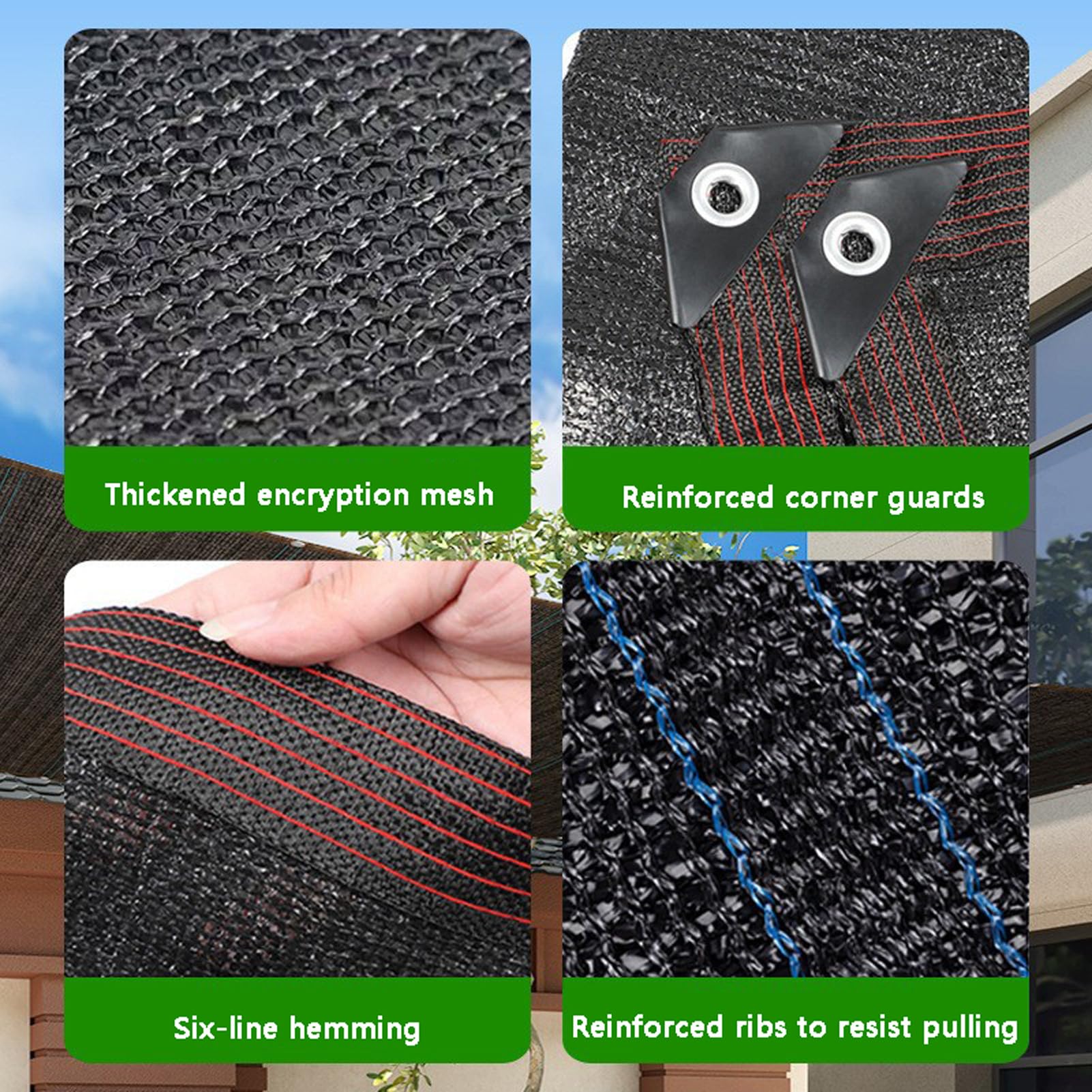 Malla de sombreo para Invernadero de 8x8 m, Lona de HDPE con Ojales Reforzados. Proporciona un 75% de Sombra para refrescar Patios. Ideal para perreras, gallineros y Plantas.