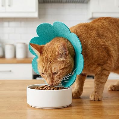 3Pcs Cat Recovery Collar Cat Protection Cones for Cats Sunflower Neck Cone Anti-Licking Recovery Collar to Prevent from Biting Scratching(Pink, Orange, Blue) (S)