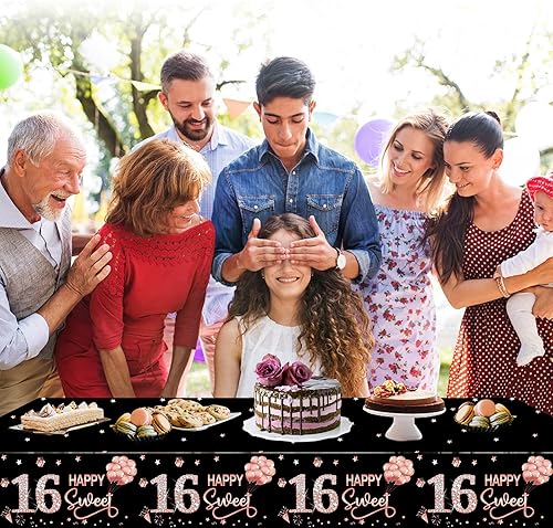 Miniatura 47 de Paquete de 3 manteles de oro rosa Happy Thirty – Suministros para fiesta de cumpleaños 30, decoración de mantel rectangular desechable de plástico