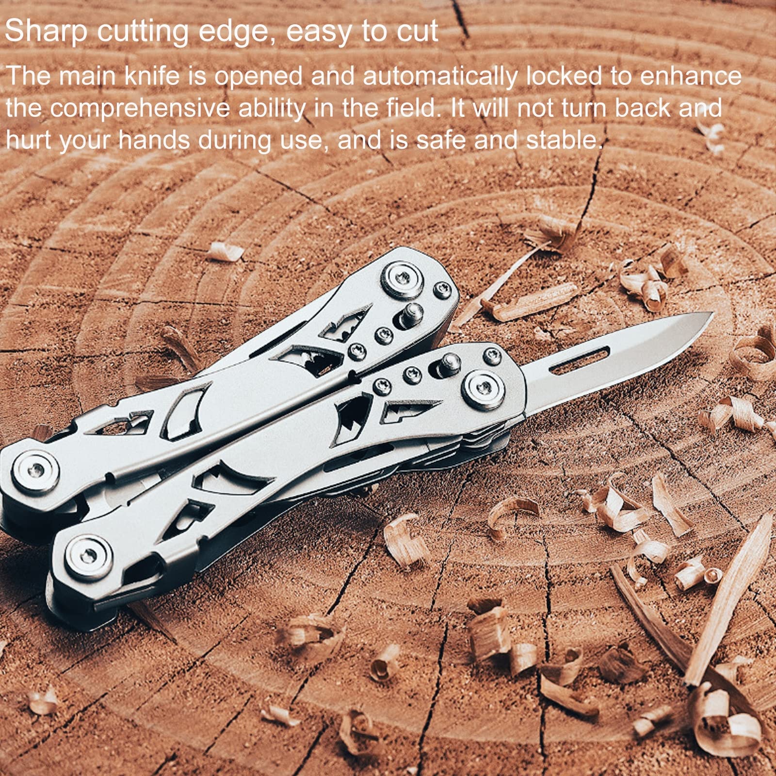 16-En-1 Multifonctions Conçue Outil Multitool Pince De Poche Acier Inoxydable Couteau Pliant Avec Poignée Ergono Pour Extérieur,Survie,Camping,Randonnée,Réparation Simple