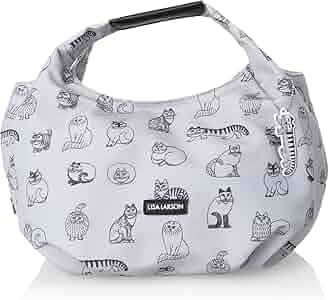 リサ・ラーソン 軽量・はっ水 スケッチねこたち ２ウェイボストンバッグ　グレー スケッチねこたち2wayボストンバッグ