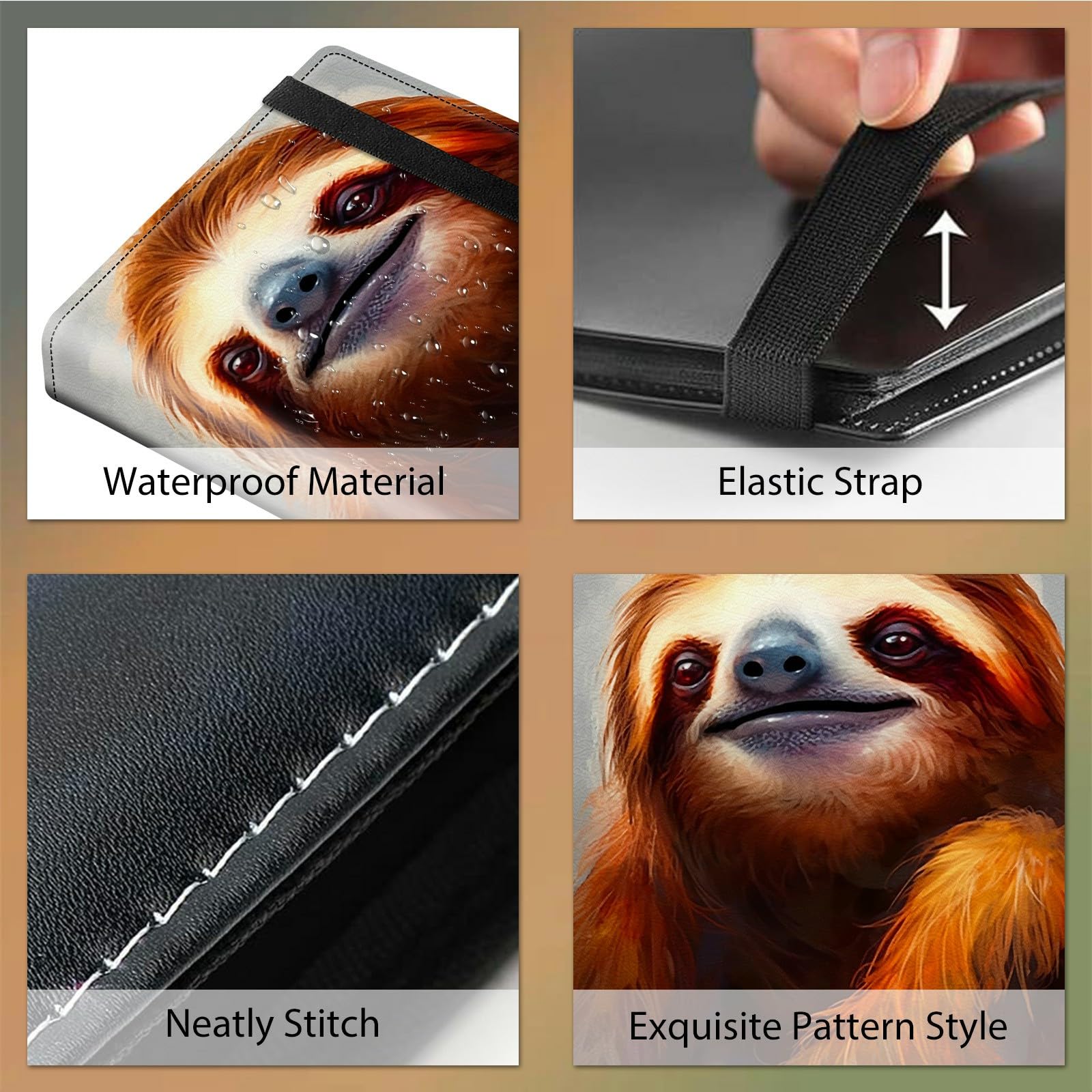 Amazon.com: BPQOJB Trading Card Binder,4 Pocket Trading Cards Album Display  Holder, 240 Cards Double Sided Pockets Card Holder Binder Sleeves Card Case  for Standard Size Cards Sports Cards,Cute Brown Sloth : Toys