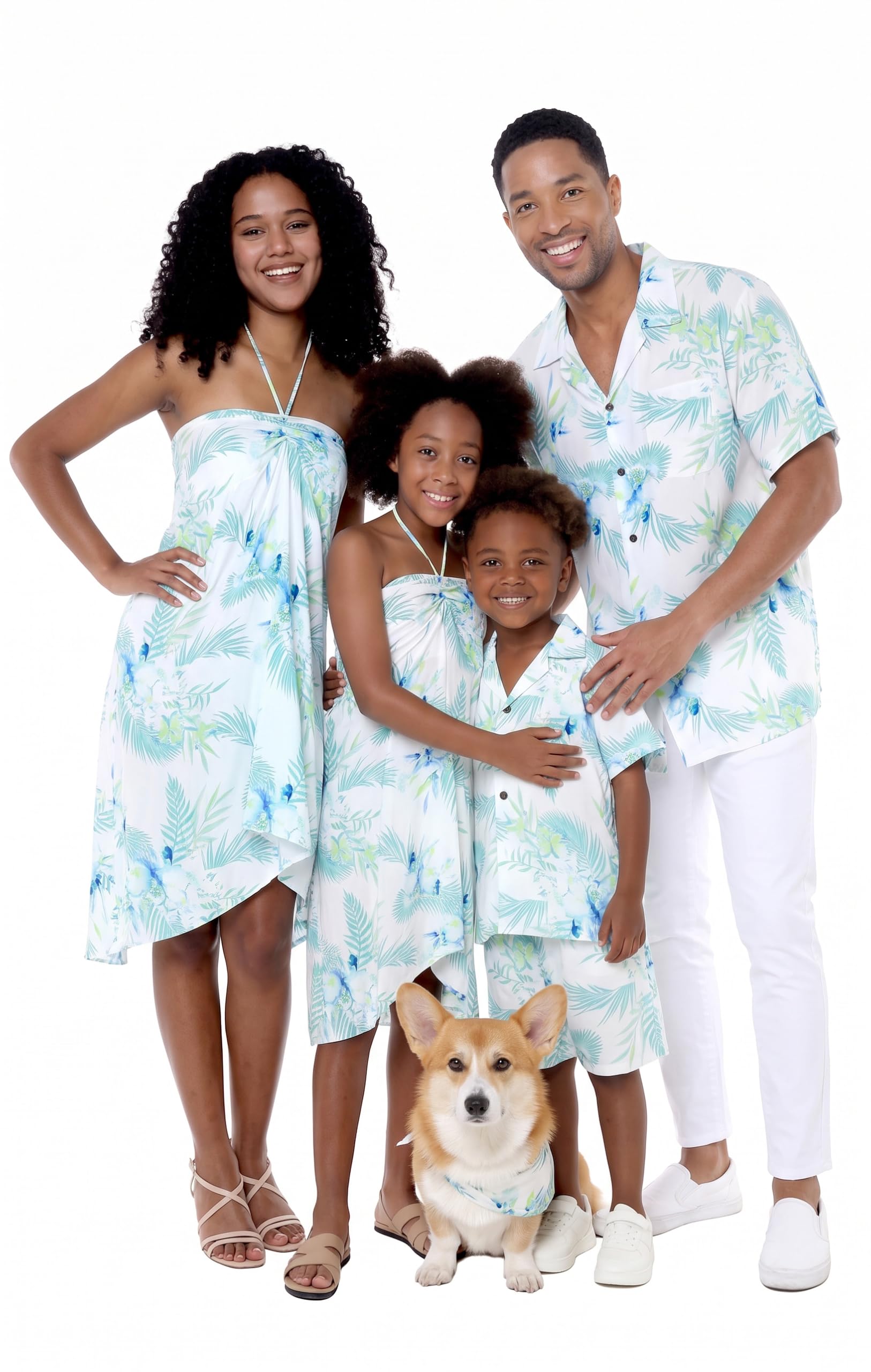 Hawaii Hangover Family Matching Hawaiian Clothes, Orchid Breeze White