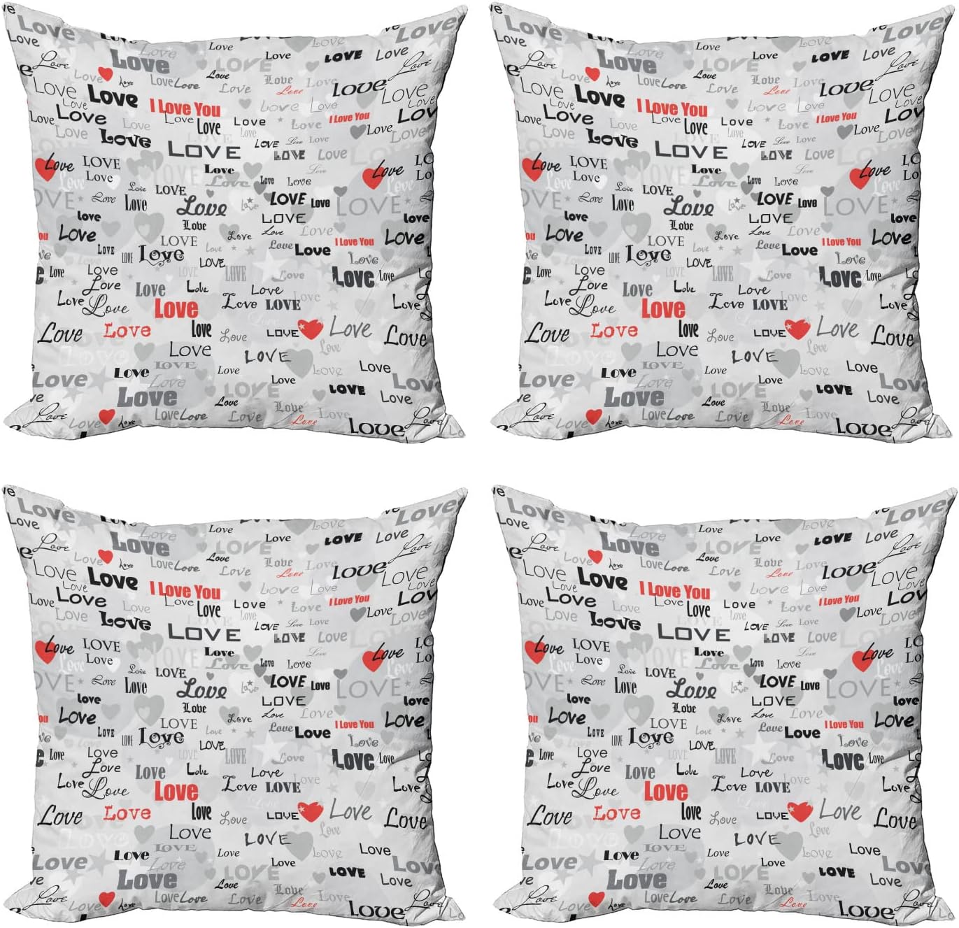 Ambesonne Compass Throw Pillow Cover Set of 4, World Map Pattern with Aged Background Maritime Directions Continents, Square Cushion Covers Decor for Bed Couch Sofa, 16"x16", Black Grey Tan
