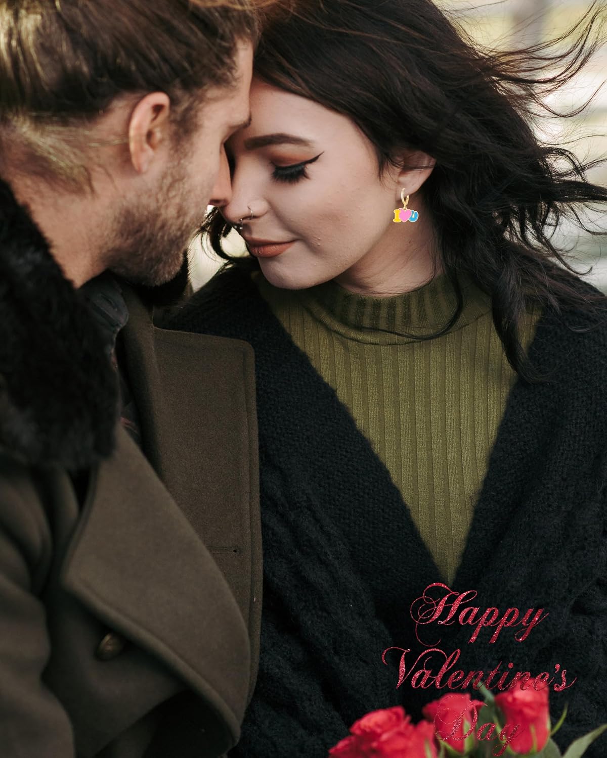 16 Pairs Hypoallergenic Valentine's Day Themed Hoop Earrings for Girls Teens Valentines Day Pink Love Heart Small Hoop Dangle Earrings Set for Women Cute Valentines Day Jewelry for Kids Little Girls - Image 5