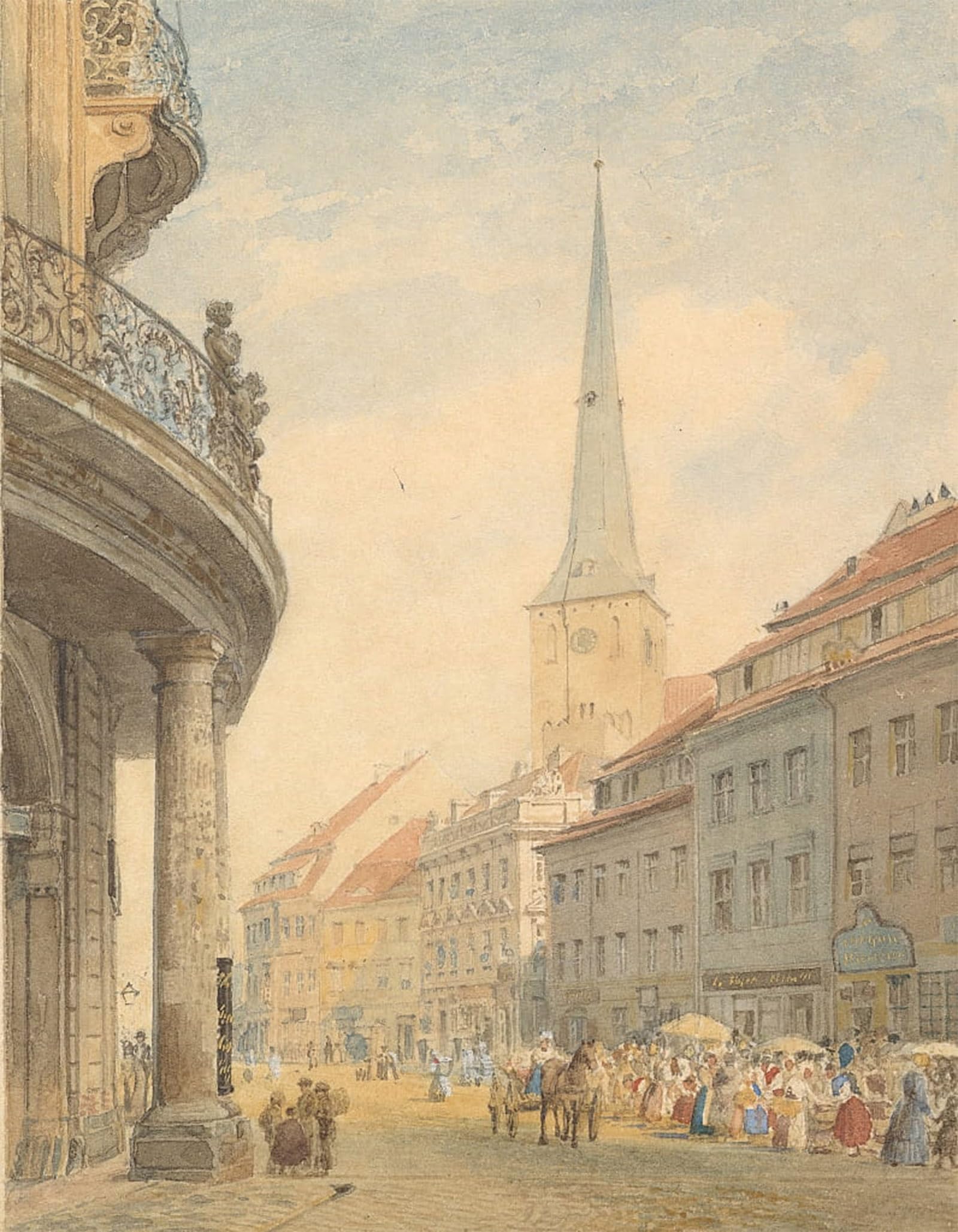 ARTXLXXBN Famous Art Print Poster Vintage Wall Art View of Berlin with the Ephraim Palais At Left by Johann Eduard Canvas Art Poster for Home Decor 60x90cm