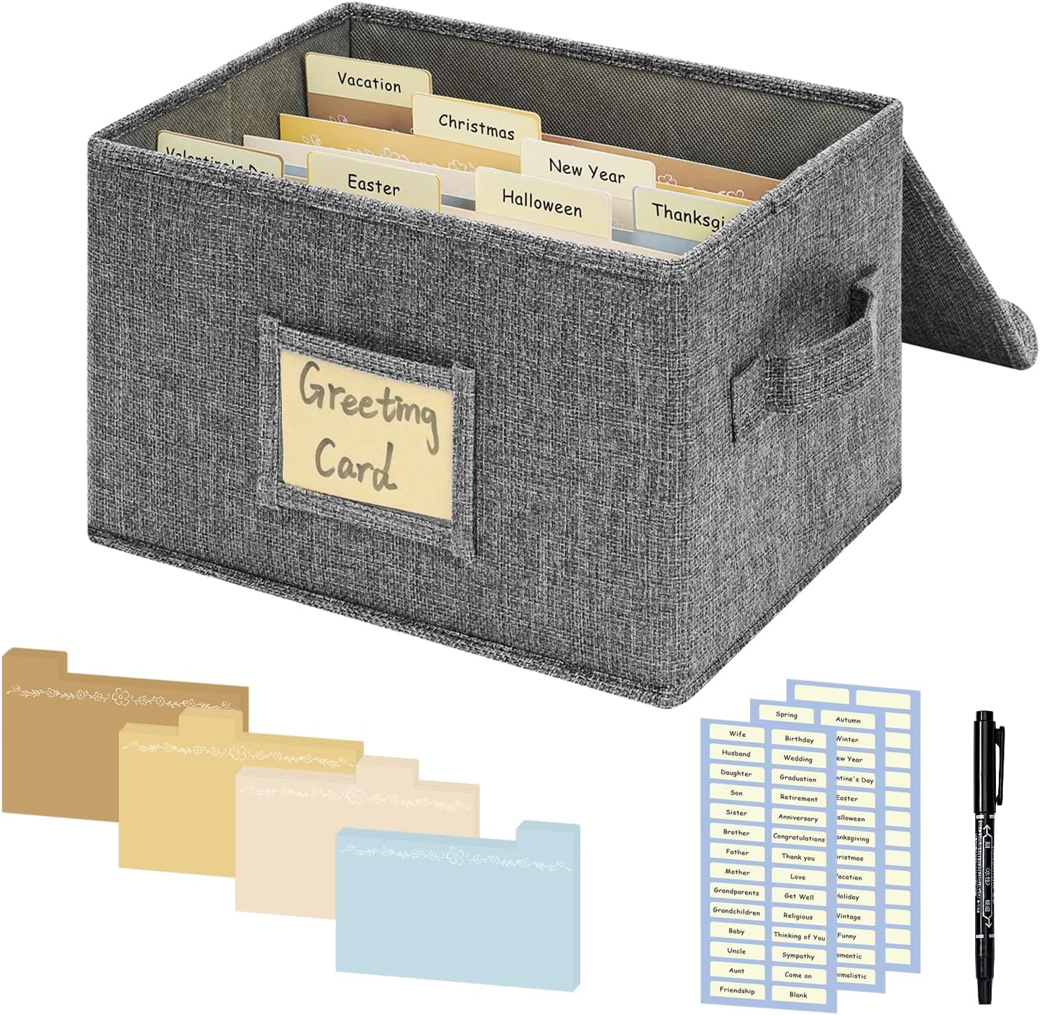 Amazon.com: Remowith Greeting Card Organizer, Card Organizer Box with ...
