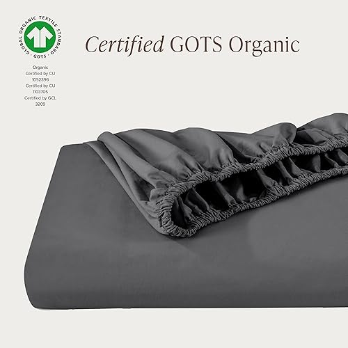 Miniatura 2 de Bare Home Sábana bajera ajustable de 100 % algodón orgánico, tejido de percal vigorizante, ligera y transpirable, sábana bajera de bolsillo profundo