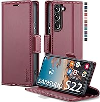 Vista 14 de Funda tipo cartera para Samsung Galaxy S22 5G con tarjetero y función atril, bloqueo magnético RFID, funda de piel con tapa para Galaxy S22 5G