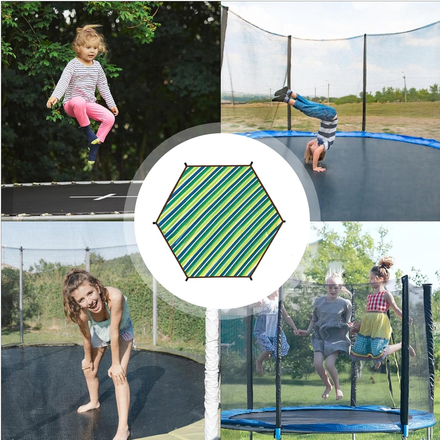 トランポリン日よけカバー,防水高耐久トランポリン日よけ - 屋外スポーツアクセサリー 裏庭・遊園地・ガーデン用 子供遊び・家族フィッ