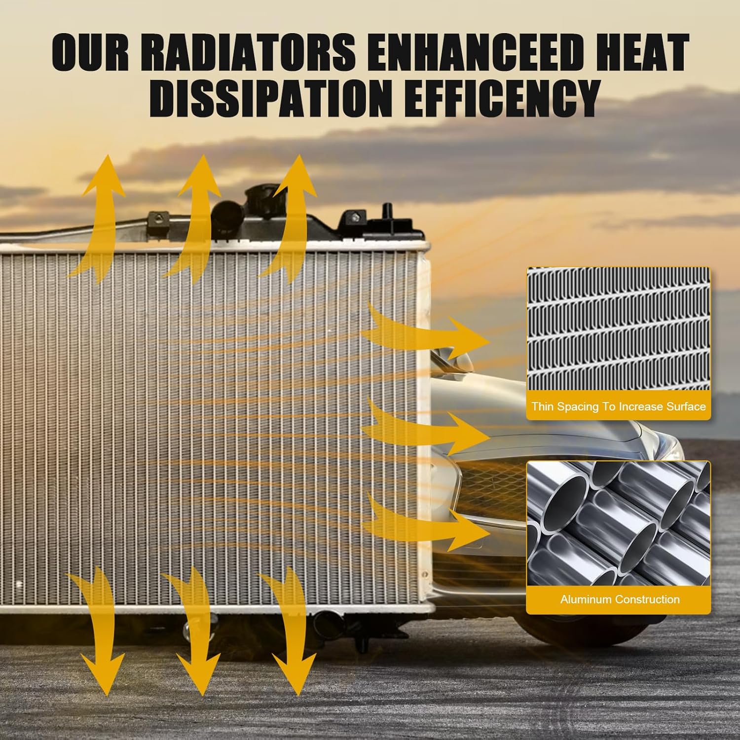 Automotive Replacement Radiators - Compatible with 2001-2005 for Acura EL 1.7L 2001-2005 for Honda Civic 1.7L Aluminum Radiators replace 2354 19010PLMA01