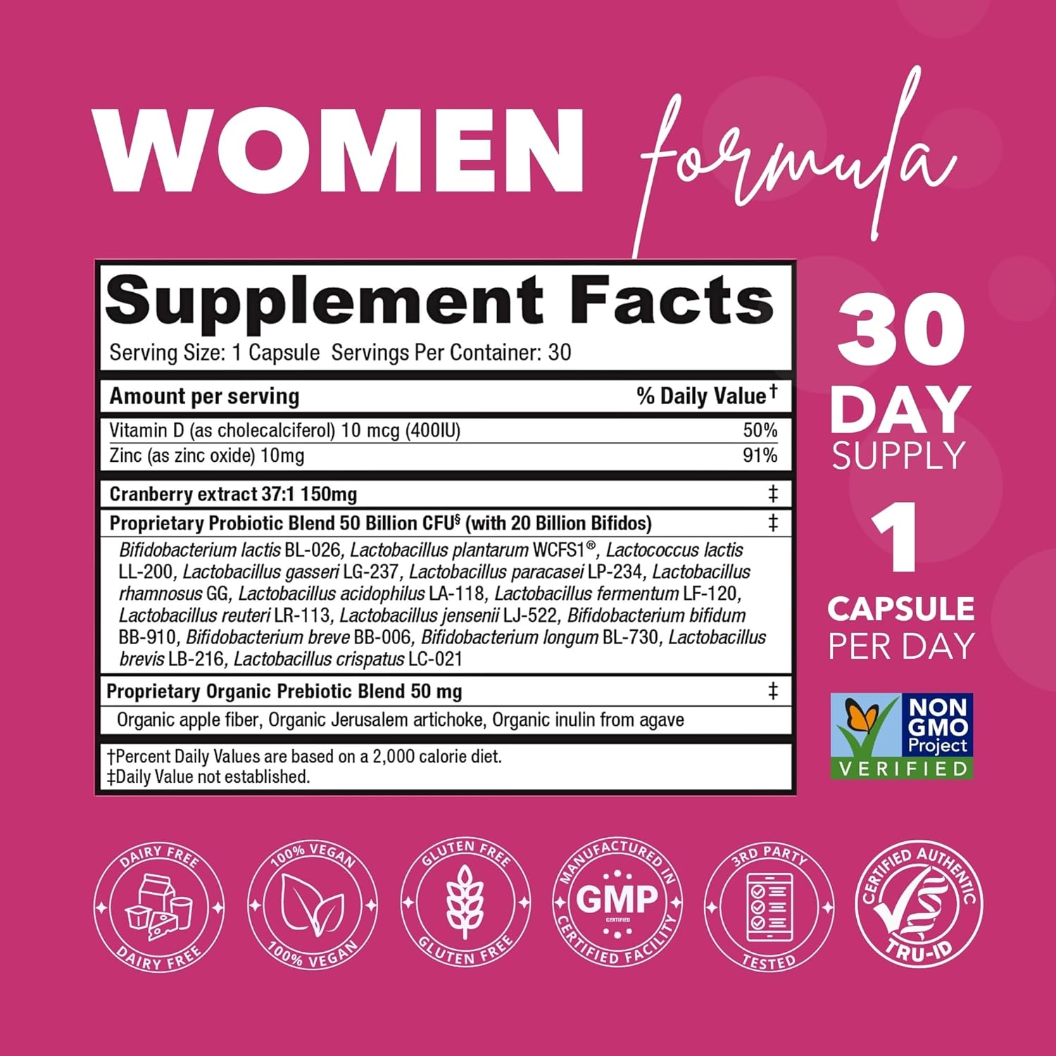 Probiotic Bundle for Vaginal Health & Brain Support – 50B CFU + 30B CFU with 15 Strains – Supports pH Balance, Vaginal Flora, Memory, Focus, Immunity, Digestion, & Mental Clarity – Shelf Stable