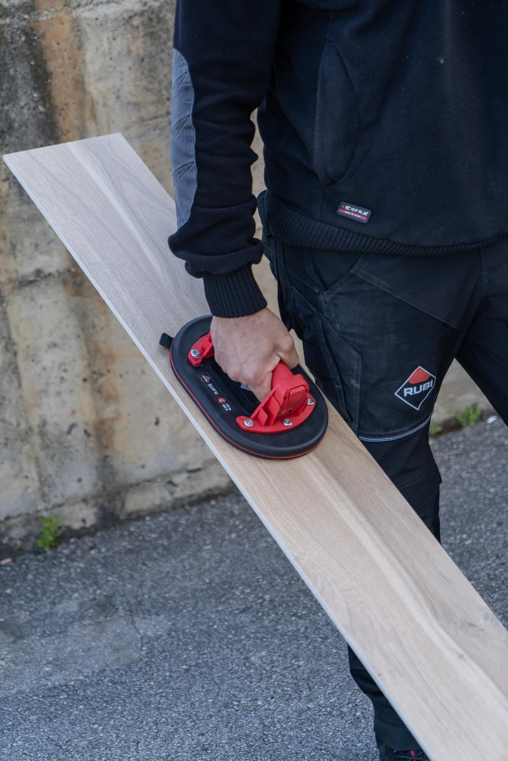RUBI Profi Vakuumpumpe ELLIP SC für raue oder strukturierte Fliesen, großes Format, 140 kg, mit Koffer