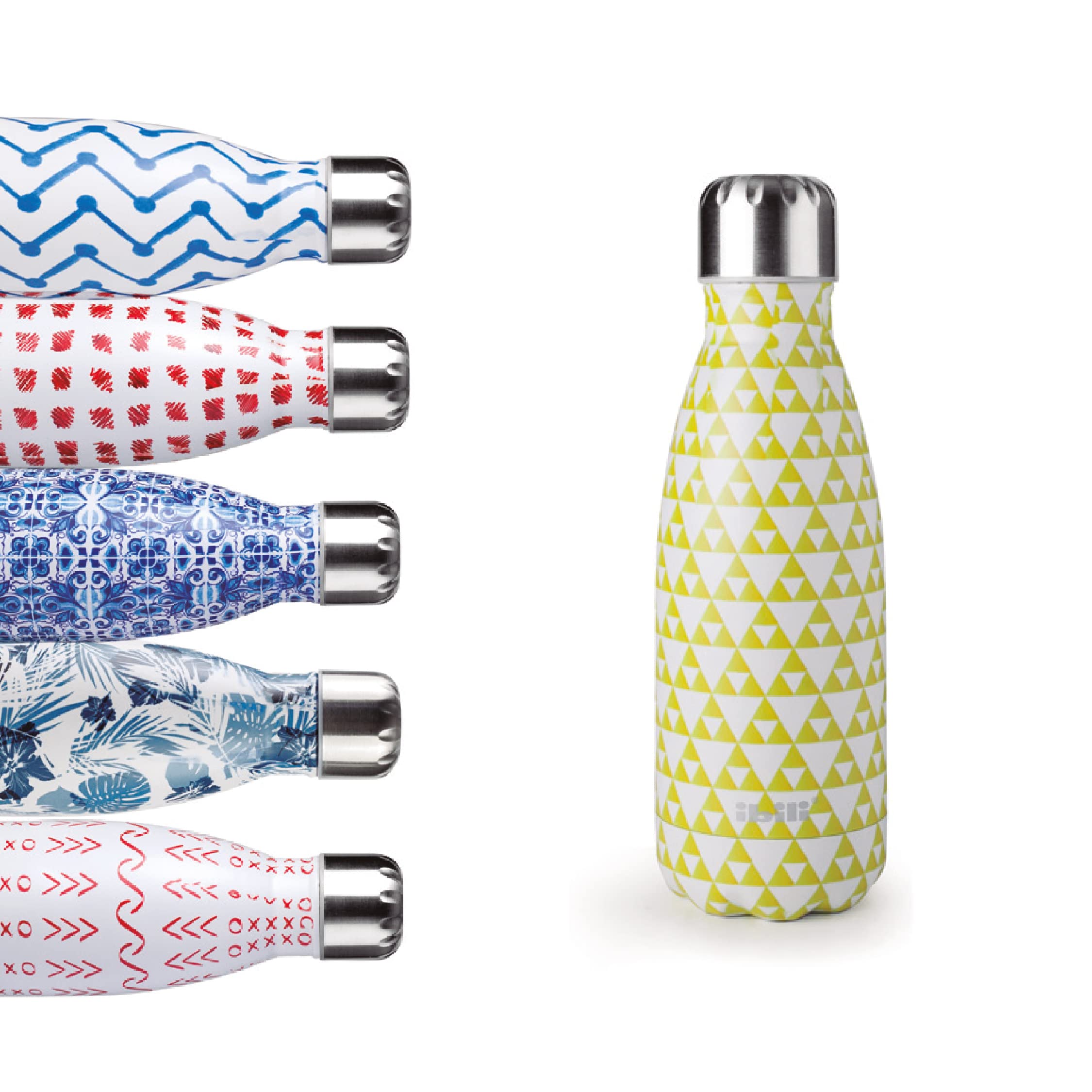 IBILI Thermos Flask with Double Wall, Mosaic Lemon, 350 ml, 18/10 Stainless Steel, Reusable