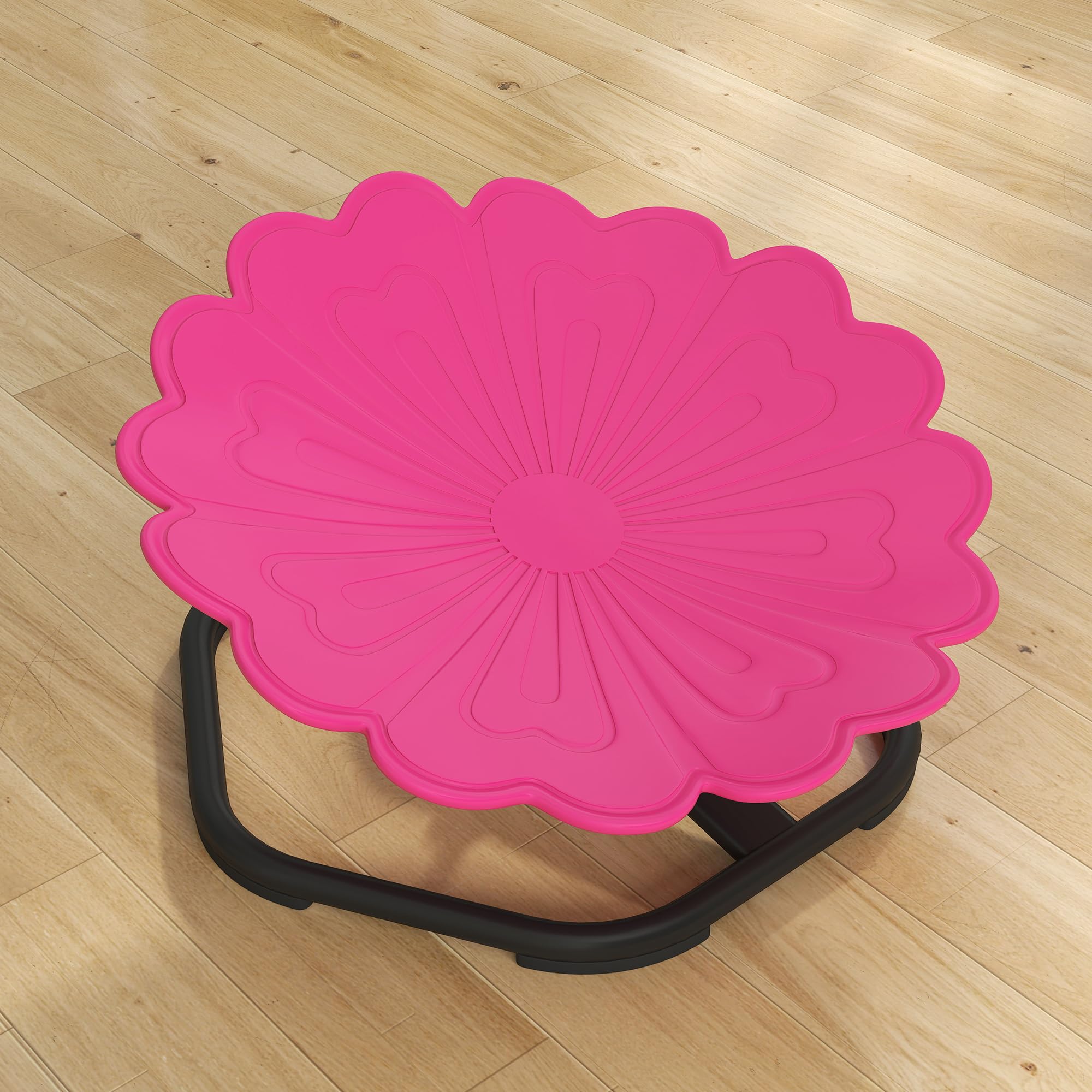 AIYAPLAY Drehstuhl für Kinder, für Autismus, Blumenform, rutschfeste Unterseite, Rosa | Sensorischer Drehstuhl für ADHS Kinder, Sit and Spin Wackelhocker, sensorisches Gleichgewicht Spielzeug für 3-8 Jahre alt