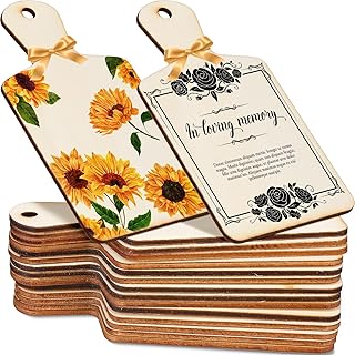 Suzile 36 Pcs Mini Wooden Cutting Board with Handle 5.1 x 2.8 Inch Unfinished Small Wooden Charcuterie Boards Mini Chopping Boards for Crafts Vegetable DIY Painting Kitchen Cooking Decoration