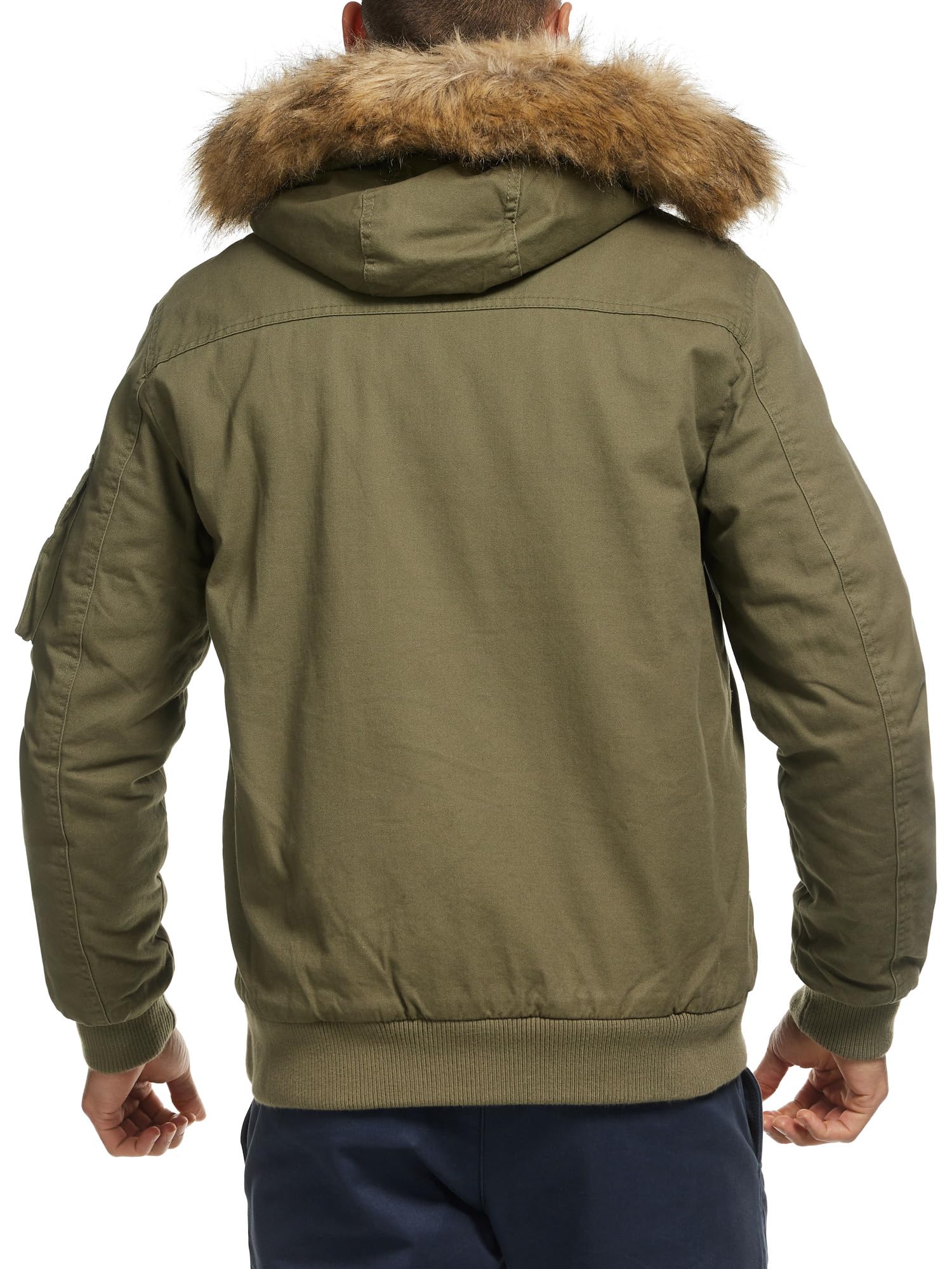 Indicode Pennington męska kurtka zimowa z bawełny | parka zimowa męska parka parka, wojsko, L