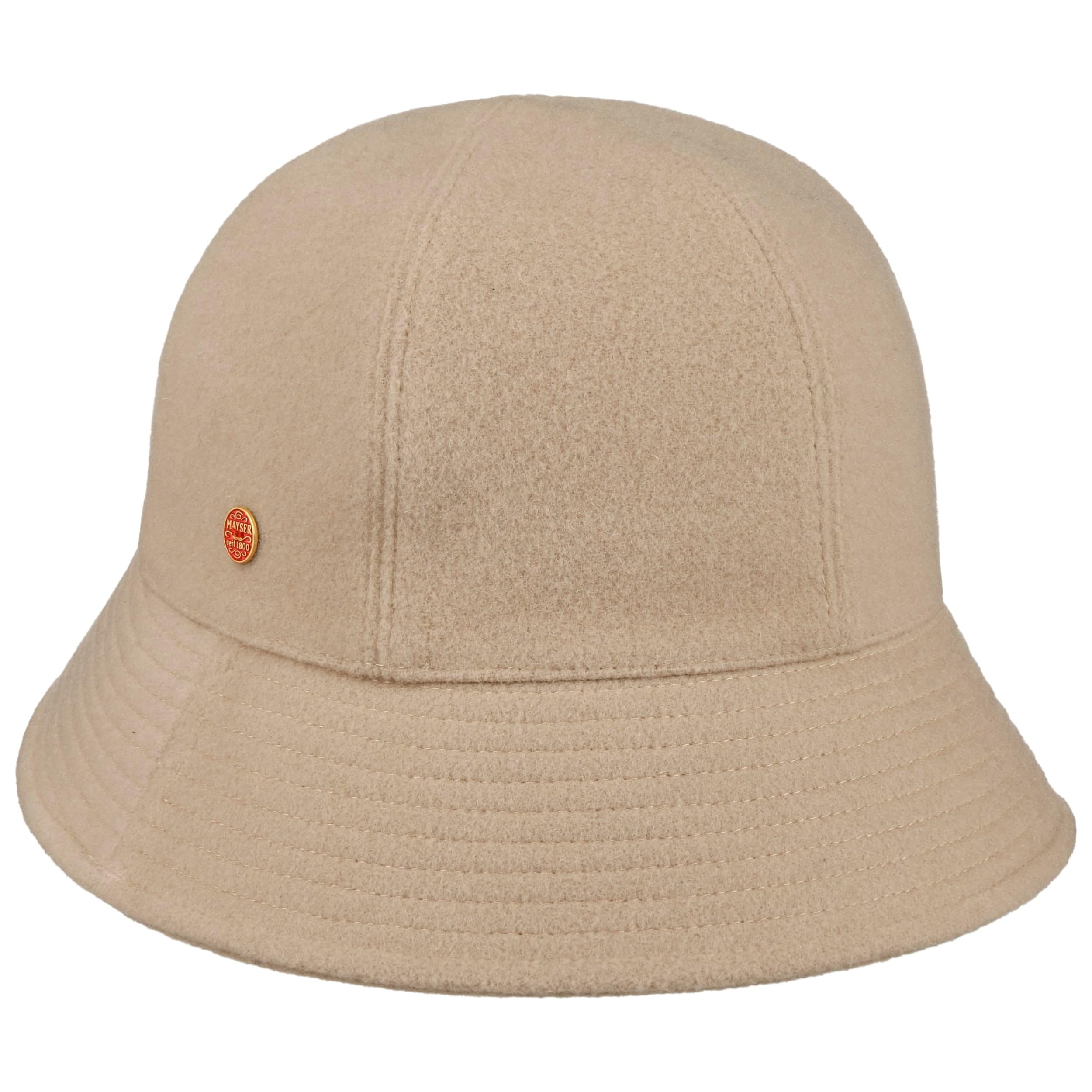 Mayser Chapeau en Laine Gerda Pascal Asym Brim Femme - Made in The EU pour l'hiver Cloche avec Doublure, Doublure Hiver Automne-Hiver