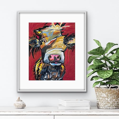Miniatura 1 de Vichy's Art Cow Portrait  5" x 7" Handmade Print, Replica Made by Viktor Bevanda, Glossy Layer, Signed, Museum-Quality Print, Acid-Free Luster Paper