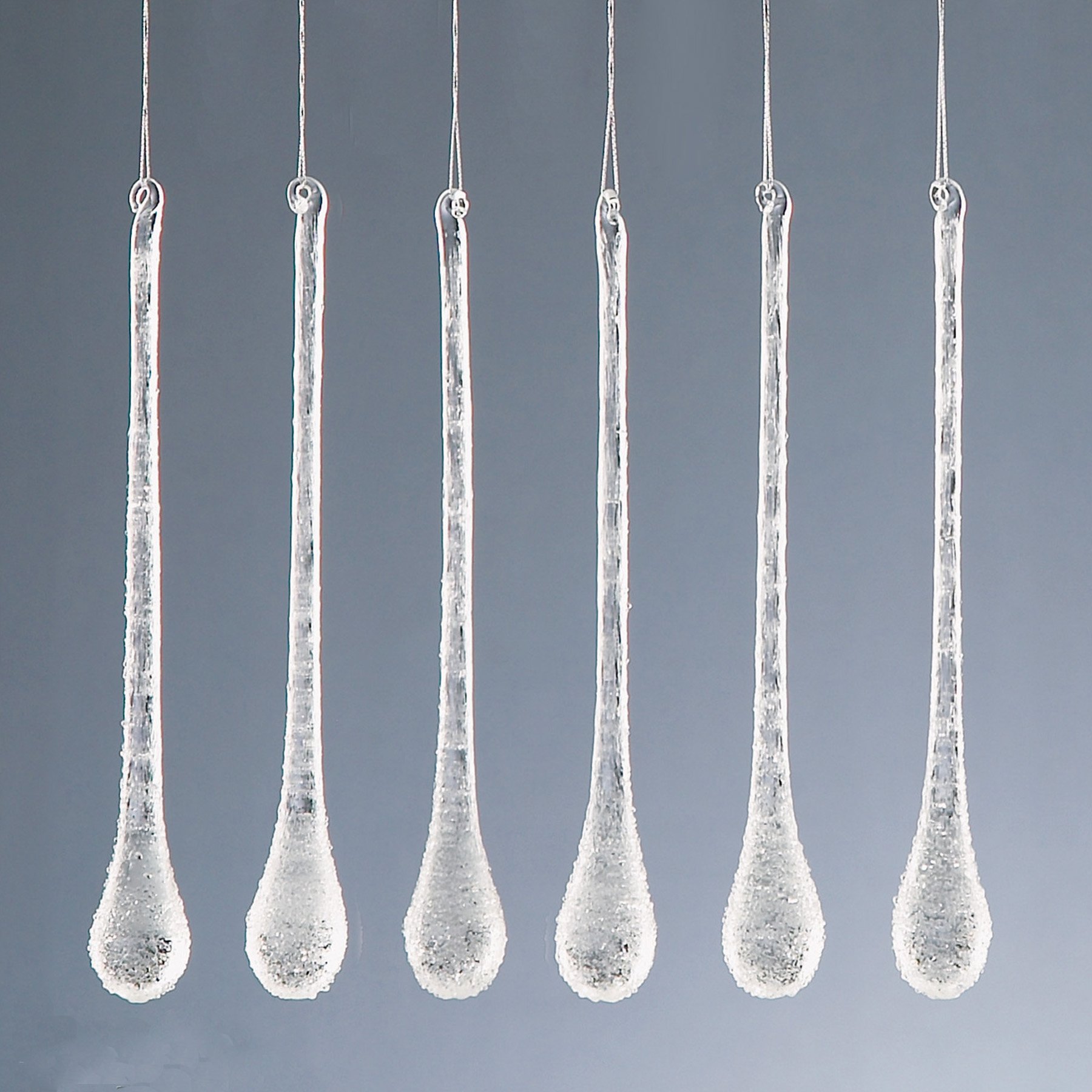 Glass Christmas Tree Decoration (6 Frosted Droplets 1319) — image 1