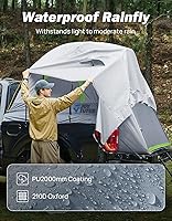Vista 4 de JOYTUTUS Tienda de campaña para camioneta 2.0, impermeable, PU2000 mm, doble capa para 2 personas, tienda de campaña portátil para cama de camioneta