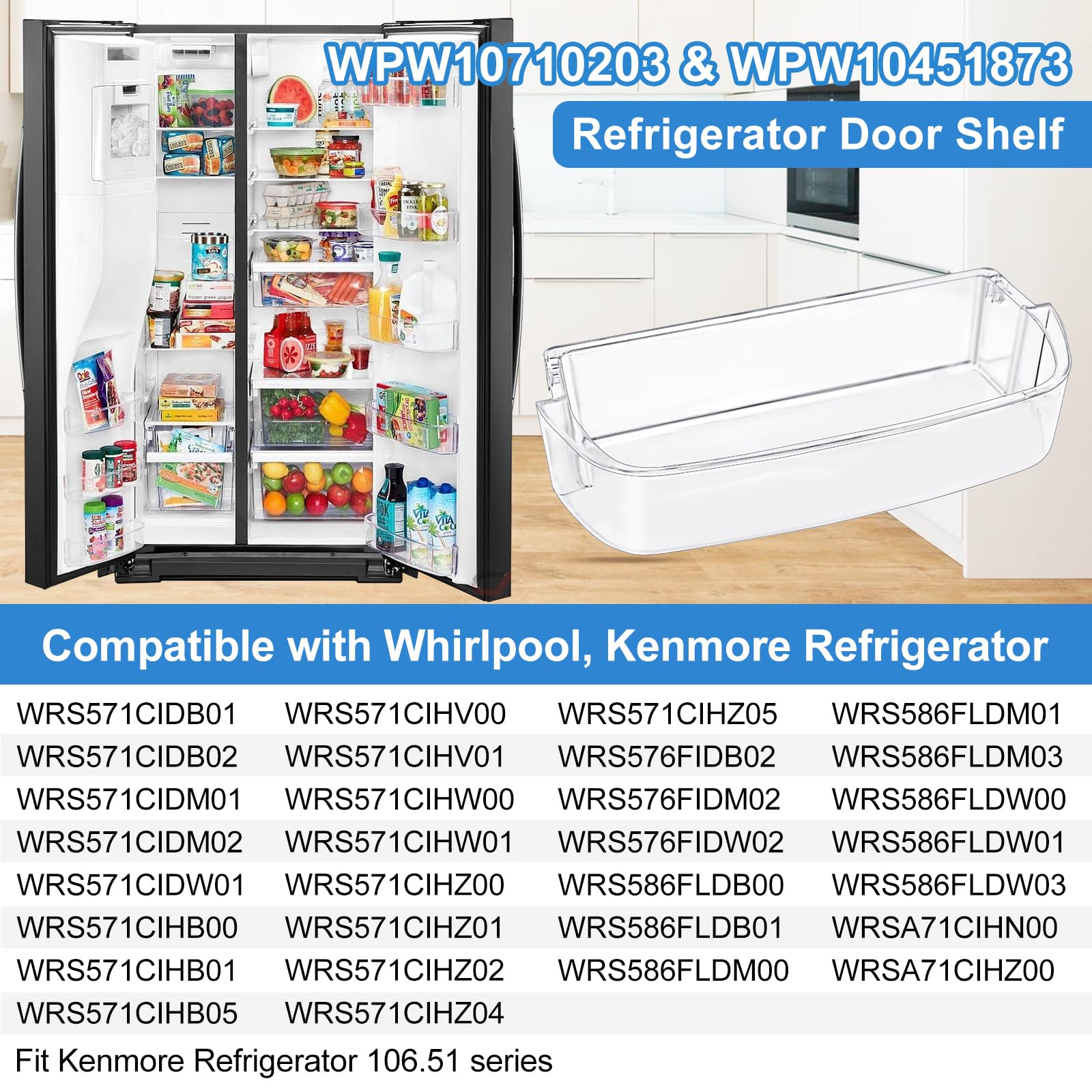 Amazon.com: WPW10710203 Refrigerator Door Shelf & WPW10451873 Door