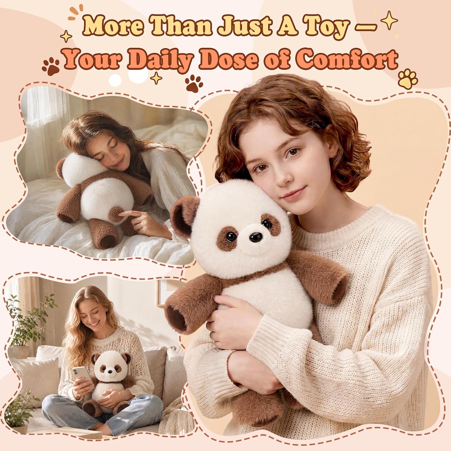 Running Plush Toy, Interactive Moving Panda Stuffed Animal Gift, Brown image 5