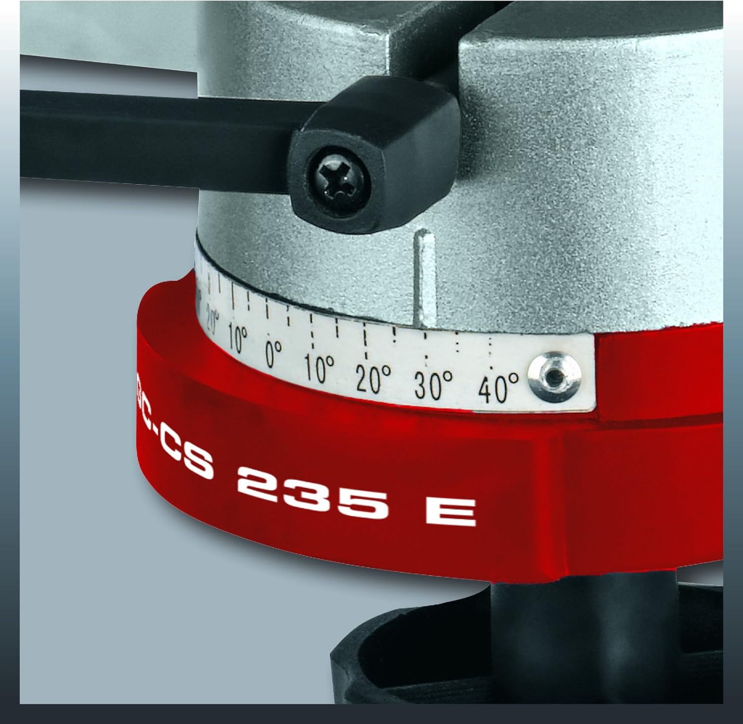 Angle adjustment scale on Einhell chainsaw sharpener
