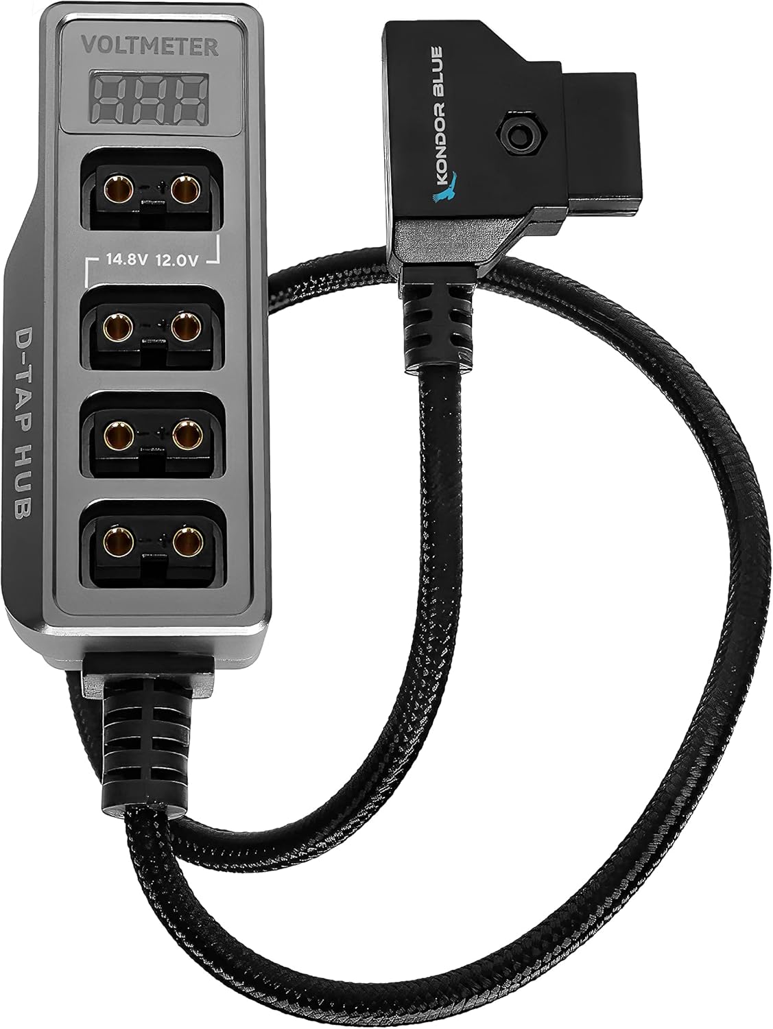 KONDOR BLUE 12V 調整された D-Tap P-Tap メタルハブ 4 ウェイポート フィルム写真用パワータップスプリッター パワー | ボルトメーター | 14 取り付けスレッド