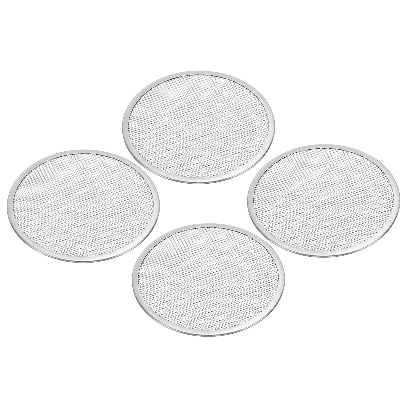 PATIKIL Sprouting Lids, 4 Pcs 82mm Stainless Steel Strainer Lids for Wide Mouth Canning Jars Silver Tone, Siliver