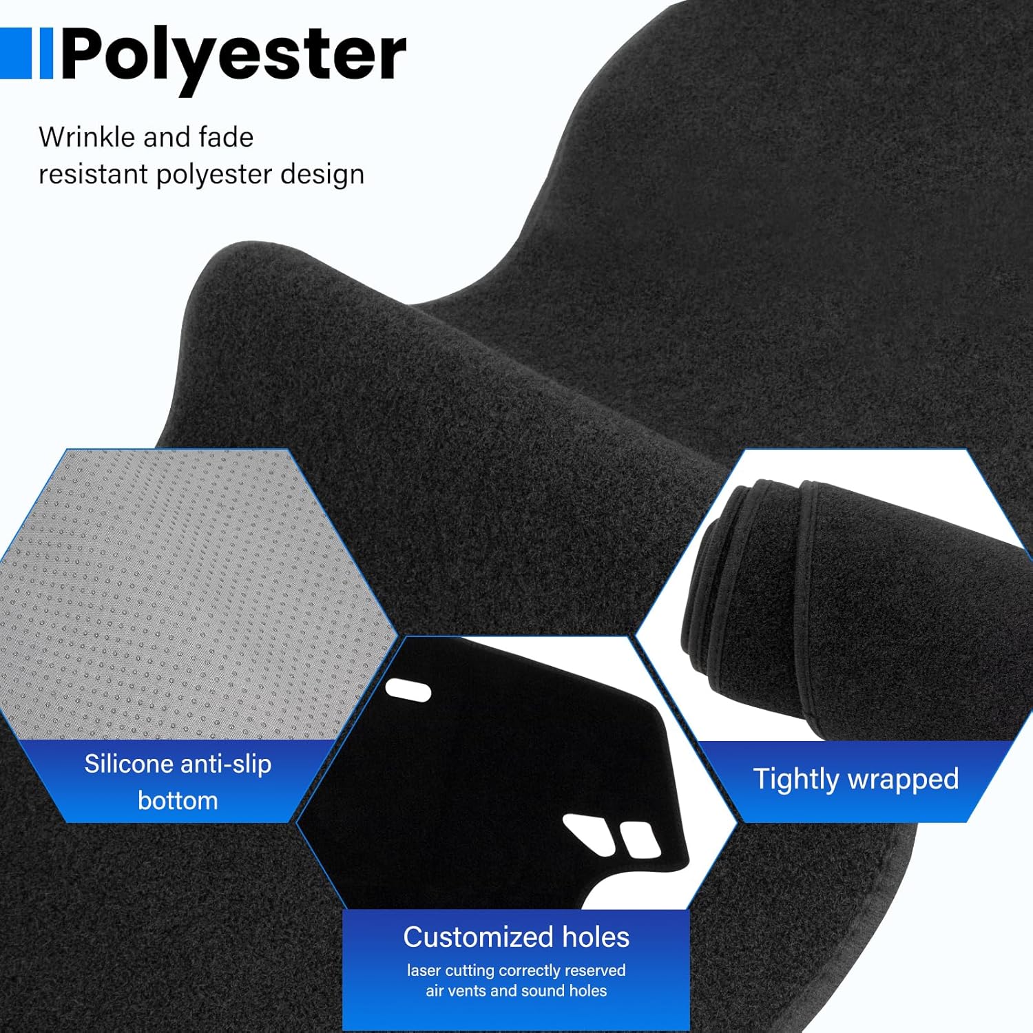 Dash Cover Mat Compatible with Mazda 3 2010-2013 Car Interior Dashboard Cover Mat Nonslip Dashmat Sunshade Glare UV Rays Protector Accessories Custom Fit