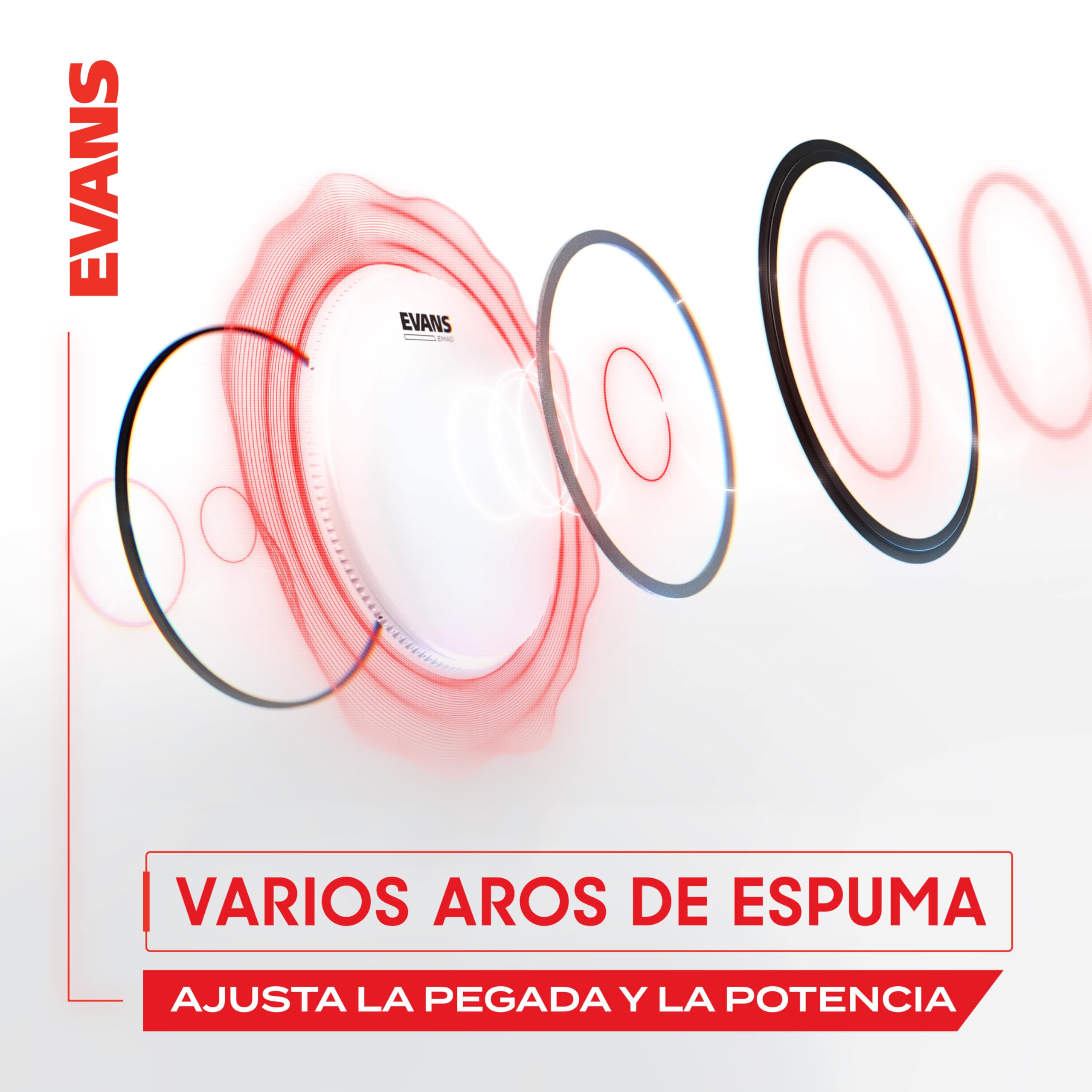 Parche hidráulico transparente para bombo de 22 pulgadas (559 mm) EMAD2 de Evans