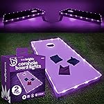 Brightz TossBrightz Purple Led Cornhole Lights Led Corn Hole Lights Cornhole Led Lights for Hole and Board Corn Hole Board Light Kit Light Up Cornhole Set Glow in The Dark Cornhole Board