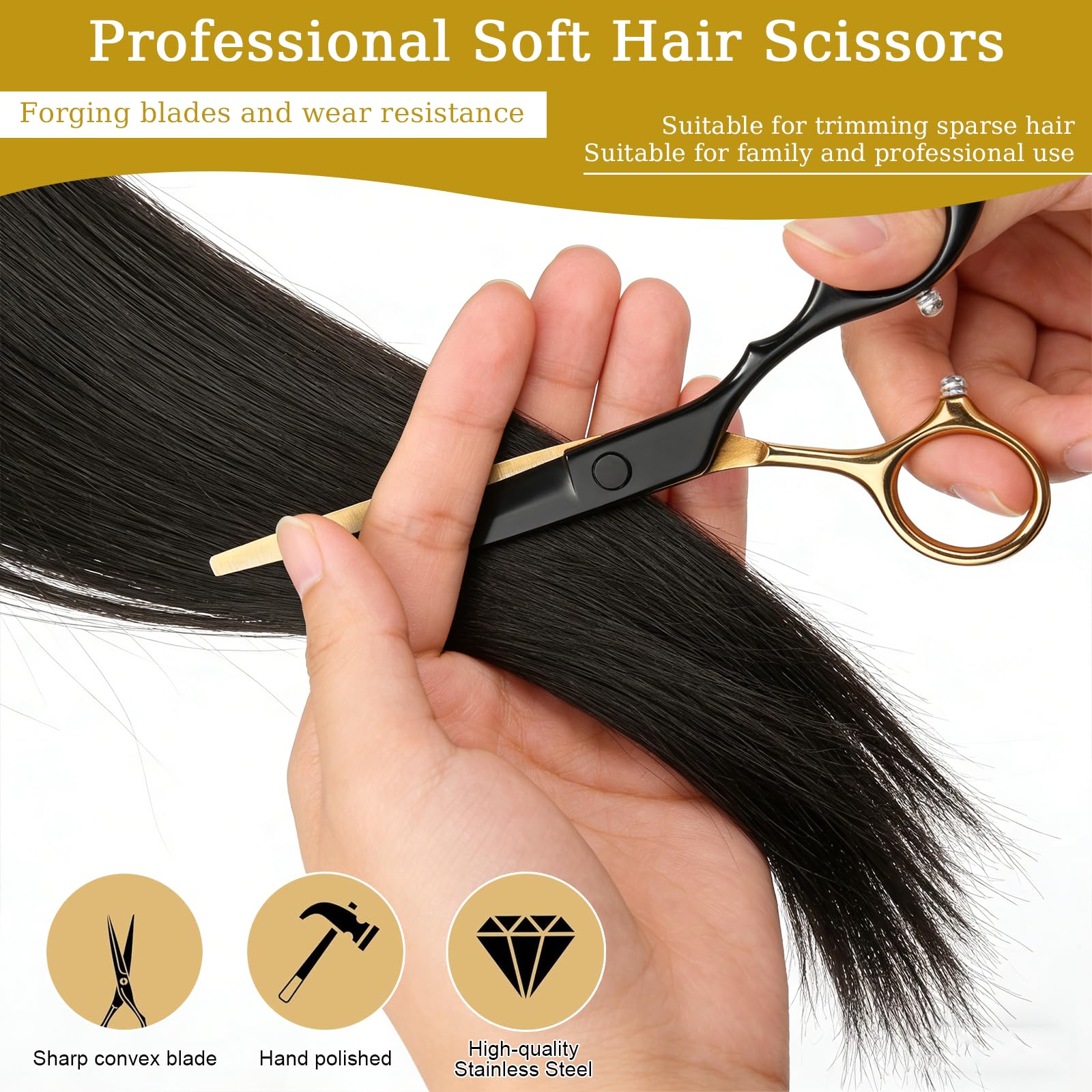 Forbice per Sfoltire i Capelli, Forbici Parrucchiere Professionali Barbiere, Set Professionale di Forbici per Capelli in Acciaio, Borsa per Parrucchieri, Principianti e Uso Domestico