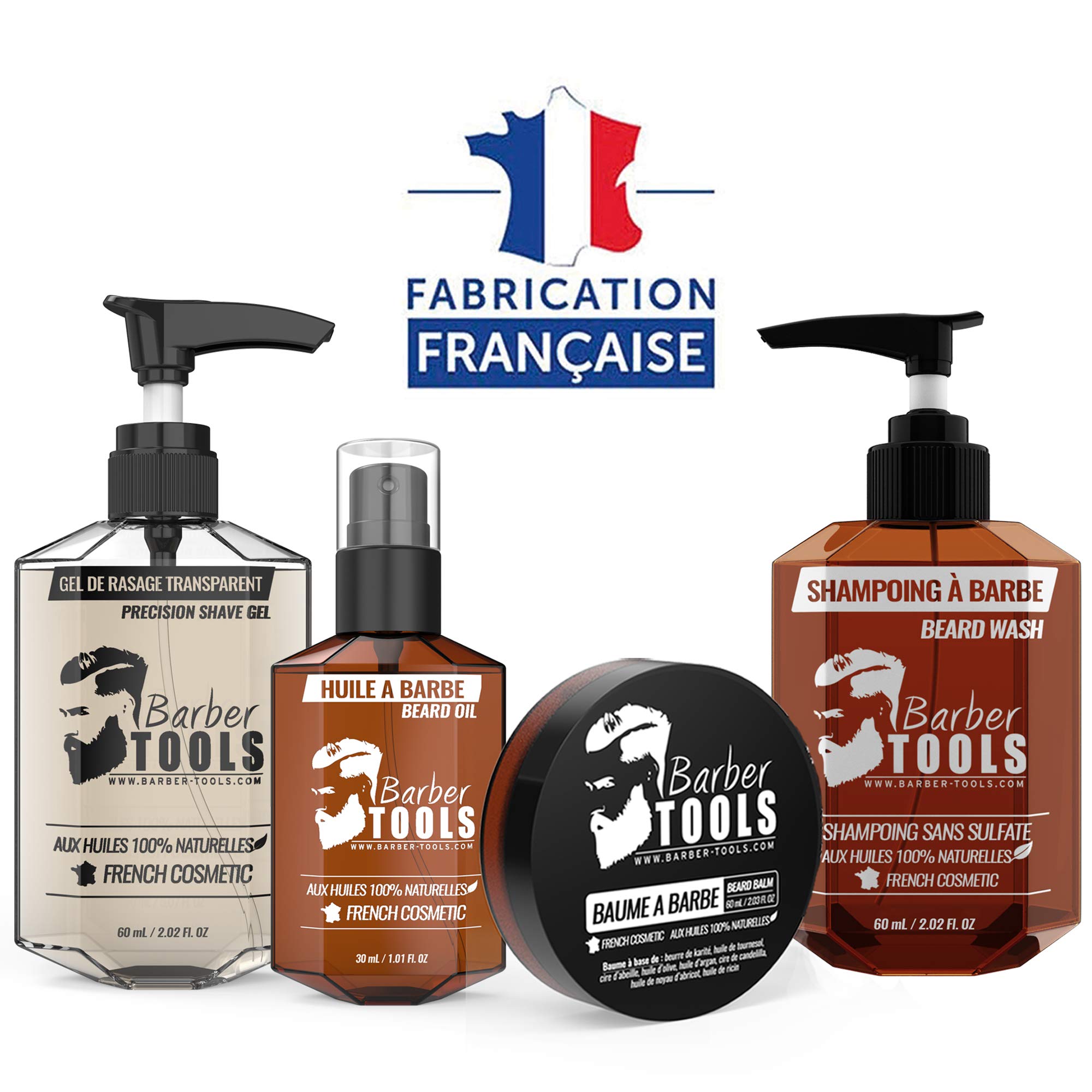 Kit d'entretien et de soin pour barbe Made in France BARBER TOOLS