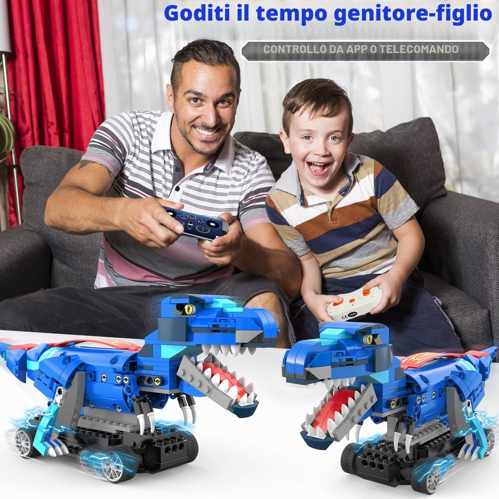Yerloa Dinosauro Telecomandato Giocattolo Costruzioni Per Bambini T Rex 343 Pezzi Dinosauro Giocattolo Educativi Regalo Bambino 6 7 8 9 10 11 12 Anni