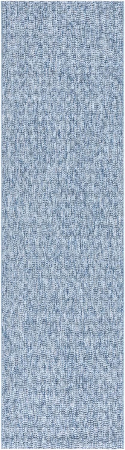 SAFAVIEH Washable Rug Outdoor Sisal All-Weather Collection - 2'2" x 8' Runner, Blue, Non-Shedding & Easy to Clean, Ideal for Patio, Backyard, Mudroom (SAW420M)