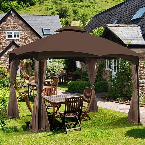 Miniatura 6 de Toldo de repuesto para kiosco de 5 x 8 pies, cubierta superior para kiosco de barbacoa al aire libre, cubierta de refugio de parrilla doble cansada